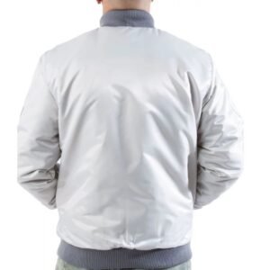 LA Dodgers Silver Satin Jacket