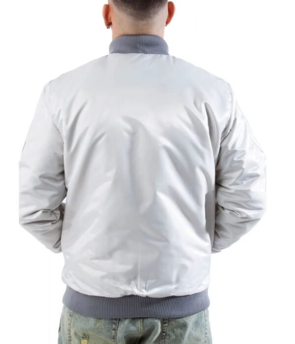 LA Dodgers Silver Satin Jacket