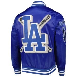 Dodgers Pro Standard Royal Mash Up Satin Varsity Jacket