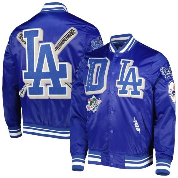Dodgers Pro Standard Royal Mash Up Satin Varsity Jacket