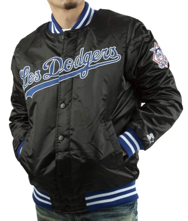 LA Dodgers National Blue Satin Varsity Jacket
