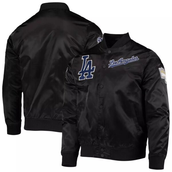 LA Dodgers Wordmark Black Varsity Jacket
