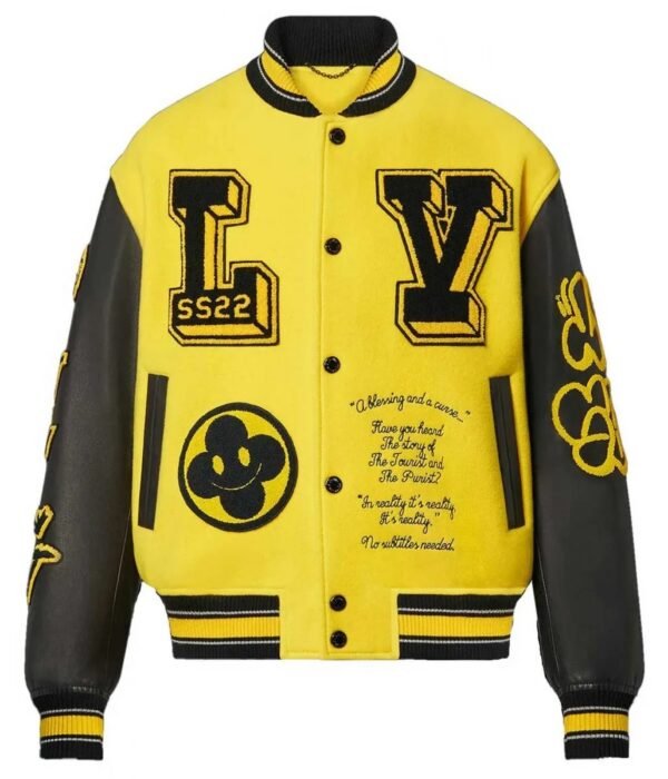 Louis Vuitton Letterman Yellow and Black Varsity Jacket