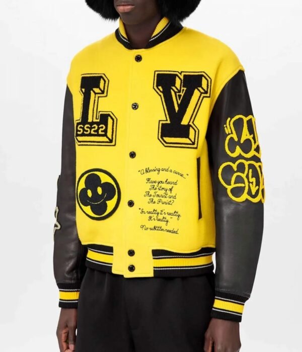 Louis Vuitton Letterman Yellow and Black Varsity Jacket