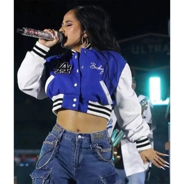 LA Cropped Becky G Letterman Varsity Jacket
