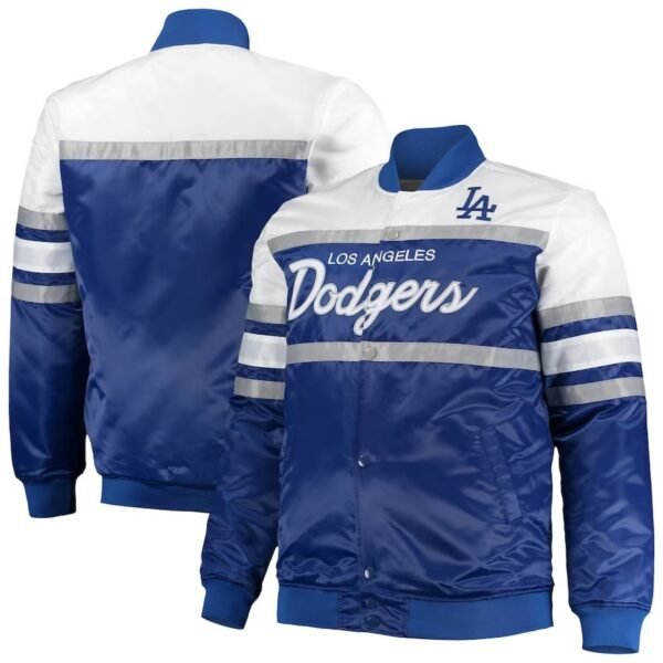 LA Dodgers Coaches Royal Blue And Gray Varsity Jacket