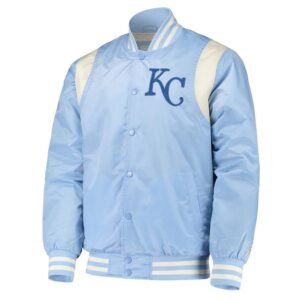 Cream Kansas City Royals Varsity Satin Jacket