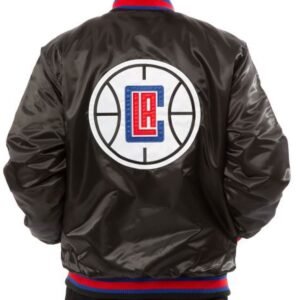 Los Angeles Clippers Black Satin Bomber Jacket