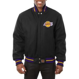 Los Angeles Lakers Black Wool Varsity Jacket