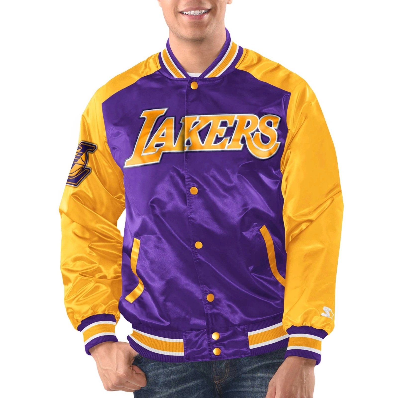 Los Angeles Lakers Renegade Purple & Yellow Satin Jacket