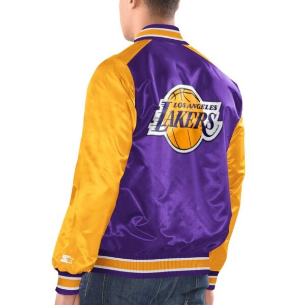 Los Angeles Lakers Renegade Purple & Yellow Satin Jacket