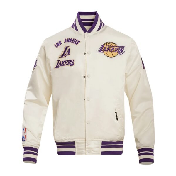 Los Angeles Lakers Retro Classic Rib Satin Varsity Jacket