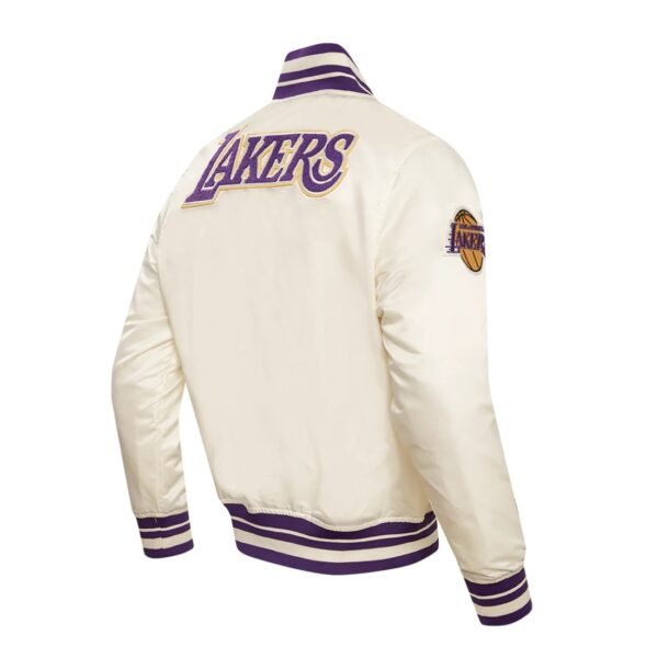 Los Angeles Lakers Retro Classic Rib Satin Varsity Jacket