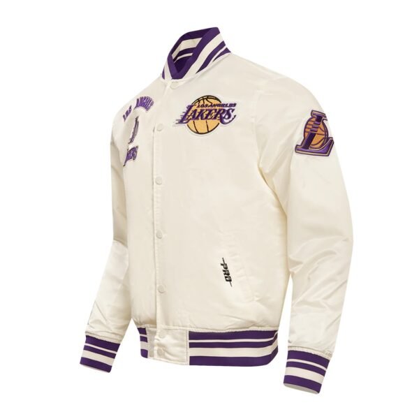 Los Angeles Lakers Retro Classic Rib Satin Varsity Jacket