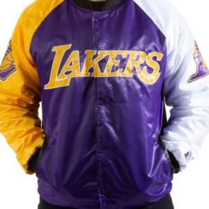 Los Angeles Lakers Tri-Color Varsity Satin Jacket