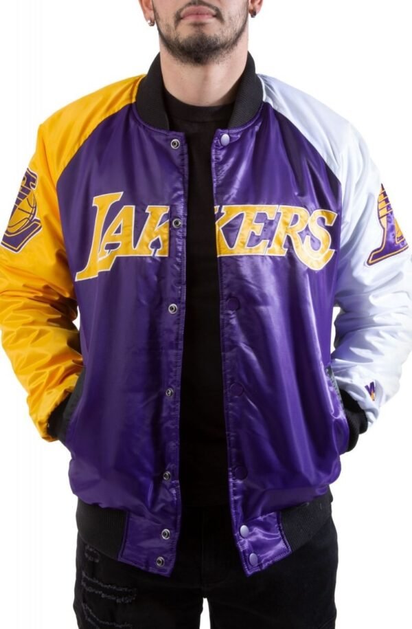 Los Angeles Lakers Tri-Color Varsity Satin Jacket