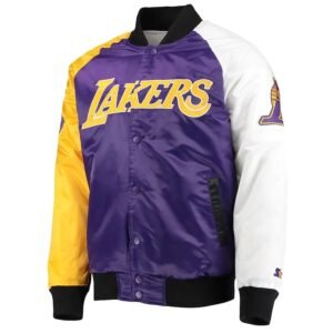 Los Angeles Lakers Tricolor Satin Varsity Jacket
