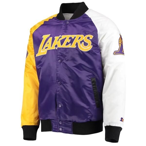 Los Angeles Lakers Tricolor Satin Varsity Jacket