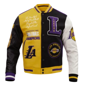 Los Angeles Lakers Tricolor Satin Varsity Jacket