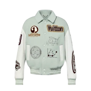Louis Vuitton Aqua & White Varsity Jacket