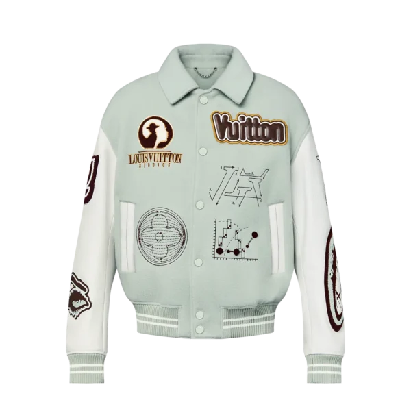 Louis Vuitton Aqua & White Varsity Jacket