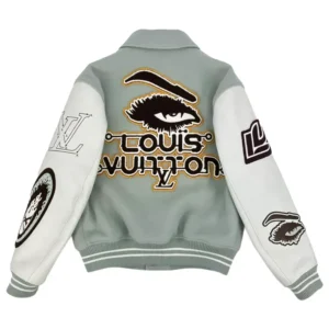 Louis Vuitton Aqua & White Varsity Jacket