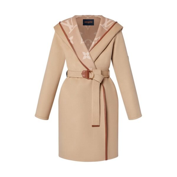 Louis Vuitton Belted Double Face Hooded Wrap Coat