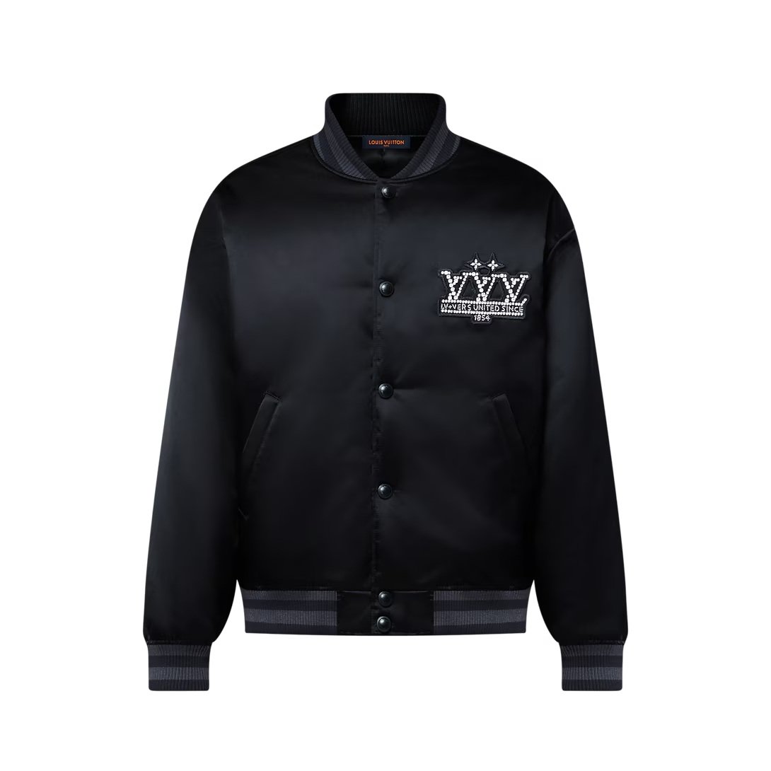 Louis Vuitton Embellished Nylon Baseball Blouson Jacket