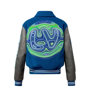 Louis Vuitton Embroidered Blouson Grey And Blue Jacket