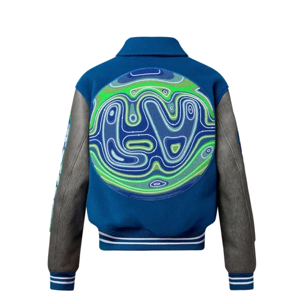 Louis Vuitton Embroidered Blouson Grey And Blue Jacket