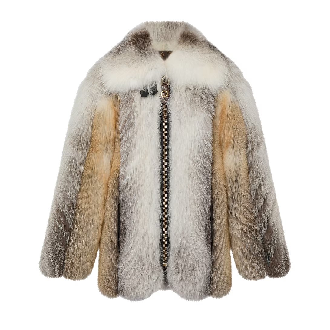 Louis Vuitton Herringbone Fox Fur Coat
