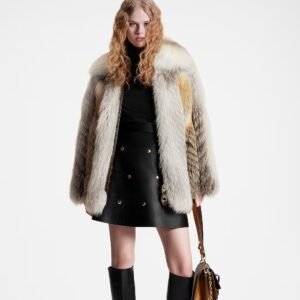 Louis Vuitton Herringbone Fox Fur Coat