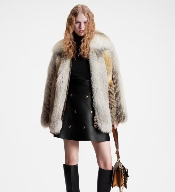 Louis Vuitton Herringbone Fox Fur Coat