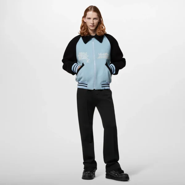 Louis Vuitton Shearling Wool Varsity Blouson Jacket
