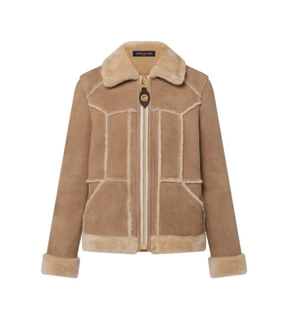 Louis Vuitton Topstitched Shearling Coat