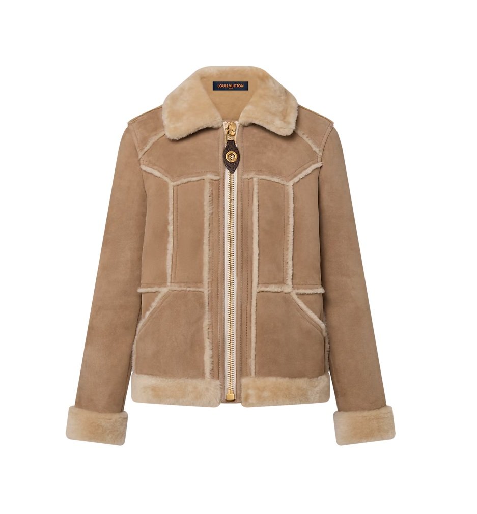 Louis Vuitton Topstitched Shearling Coat