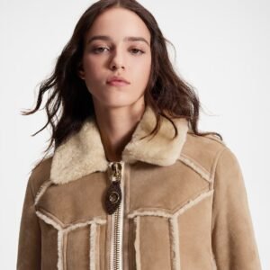 Louis Vuitton Topstitched Shearling Coat