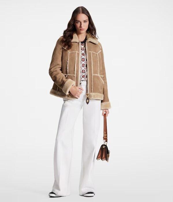Louis Vuitton Topstitched Shearling Coat