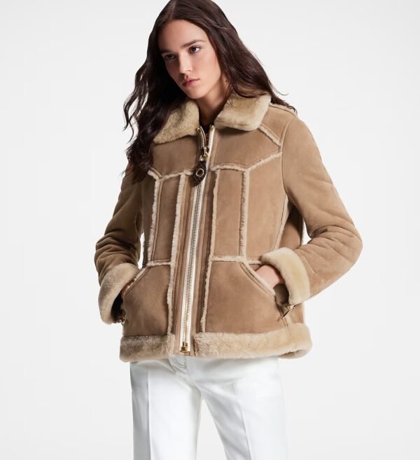 Louis Vuitton Topstitched Shearling Coat
