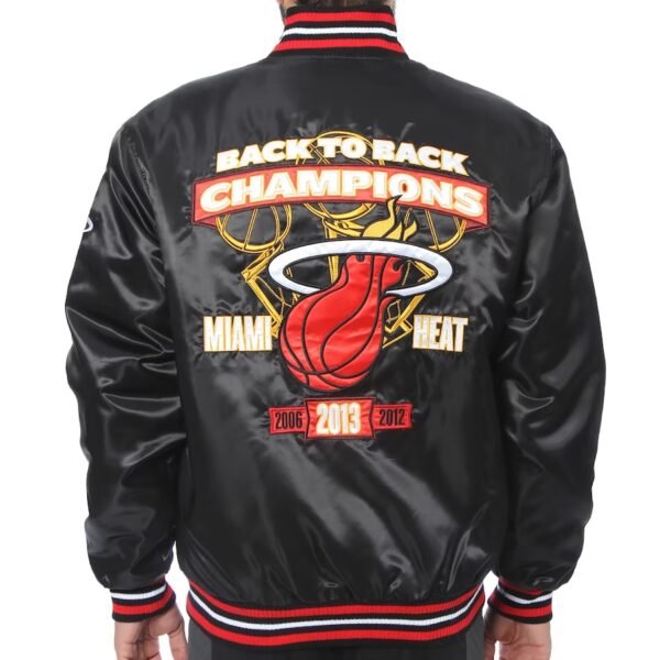 Miami Heat Black NBA Finals Champions Full-snap Jacket