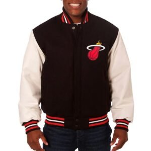 Miami Heat Black and White Varsity Jacket