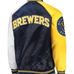 Milwaukee Brewers Reliever Satin Raglan Full-Snap Jacket