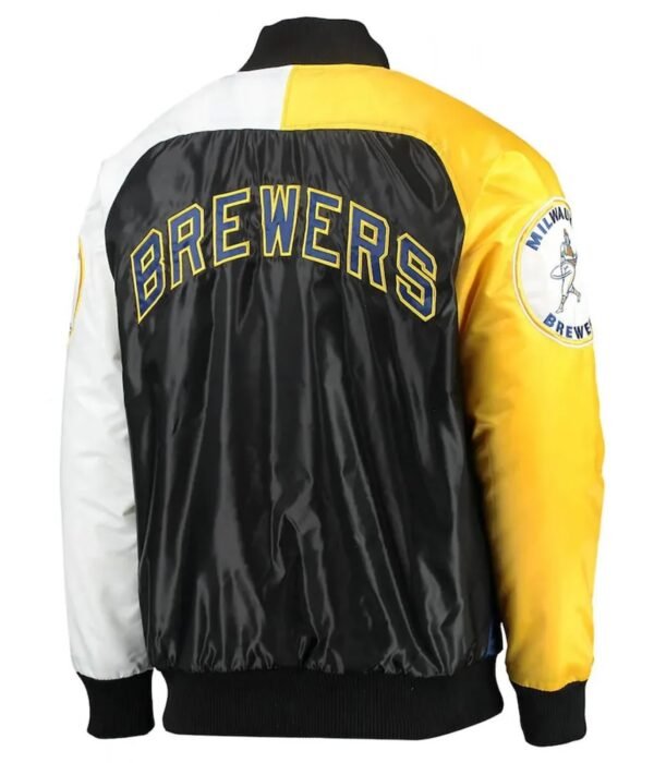 Milwaukee Brewers Tri-Color Full-Snap Satin Jacket