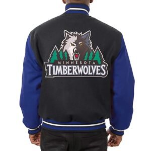 Minnesota Timberwolves Domestic Black and Royal Jacket