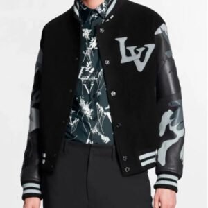 The Kid Laroi Wrong Camo Chains Lv Varsity Jacket