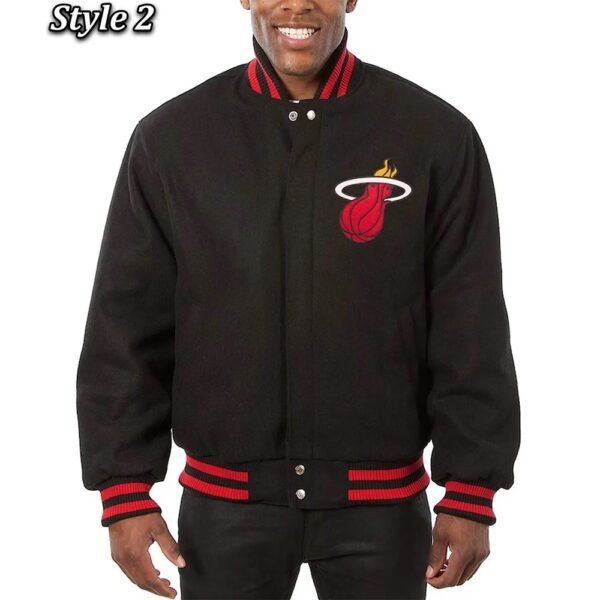 Miami Heat Black Wool Varsity Jacket