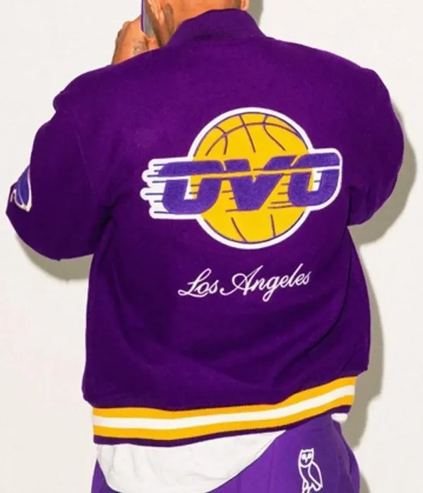 Los Angeles Lakers OVO Purple Wool Varsity Jacket