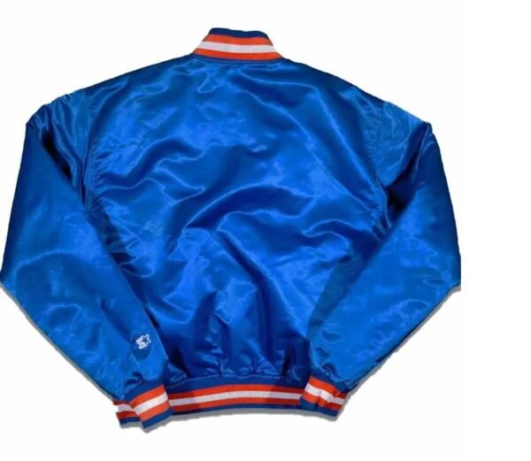 90s New York Knicks Bomber Blue Satin Jacket