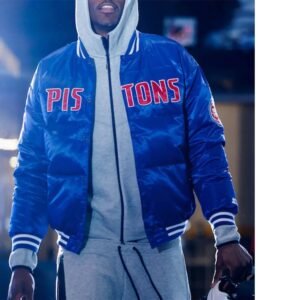 Detroit Pistons Blue Down Bubble Jacket