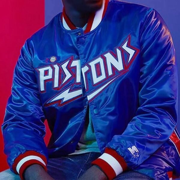 Detroit Pistons Classic Varsity Satin Jacket